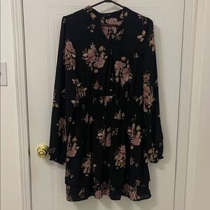 Floral Black Dress
